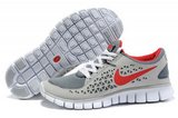 Nike耐克赤足跑鞋 2011新款free run 灰红 男