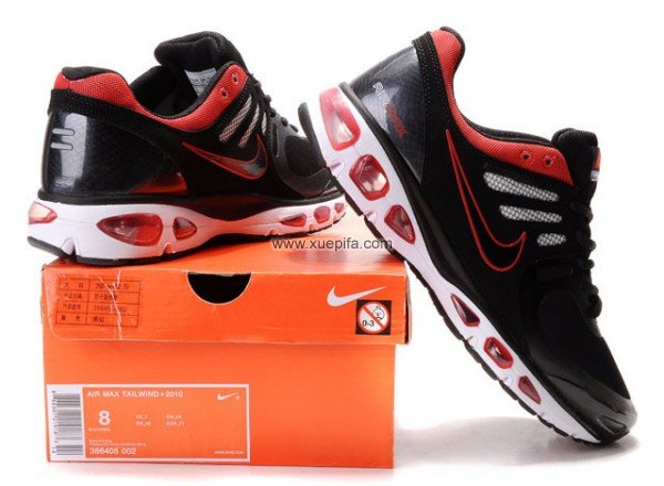 Nike耐克Air max跑鞋 2010网面黑红 男