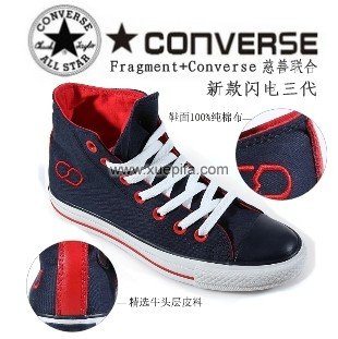 Converse匡威藤原浩闪电 三代海外版冬款蓝红高帮 情侣