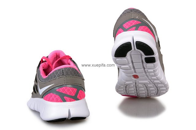 Nike耐克赤足跑鞋 2011新款free run 刘翔灰桃红 女