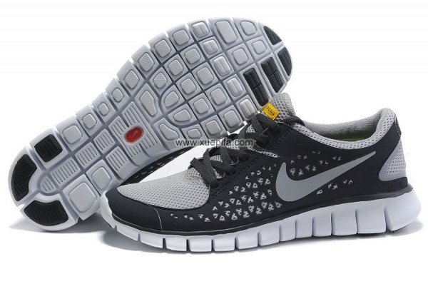 Nike耐克赤足跑鞋 2011新款free run 灰白 男