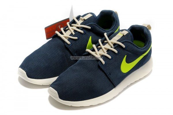 Nike耐克登月跑鞋 2012新款roshe run蓝荧光绿 男