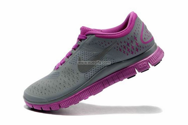 Nike耐克赤足跑鞋 2012新款4.0 V2自如驰骋灰紫 女