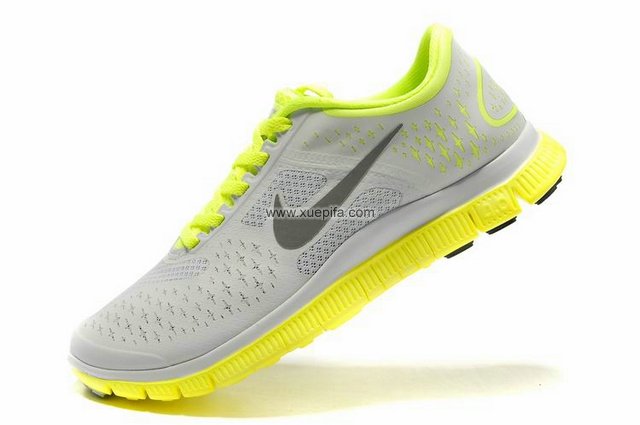 Nike耐克赤足跑鞋 2012新款4.0 V2自如驰骋灰黄 女