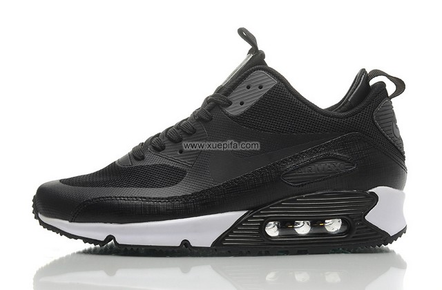 Air max跑鞋90双层鞋口黑白 男