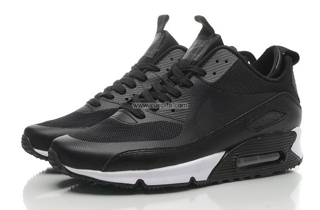 Air max跑鞋90双层鞋口黑白 男