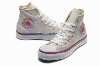 Converse匡威海外版 2011春夏错印系列米色高帮 女