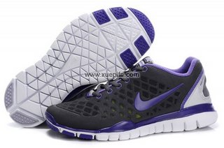 Nike耐克赤足跑鞋 free run 2012羽毛球鞋深灰紫 女