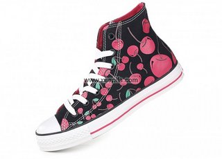 Converse匡威经典帆布 2011新款大樱桃桃黑高帮 女