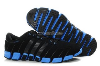 Adidas阿迪毛毛虫跑鞋 2011新款反毛皮黑蓝色 男