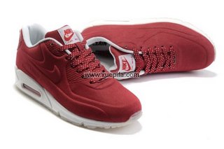 Nike耐克Air max跑鞋 2012新款无缝科技帆布面酒红色 男女