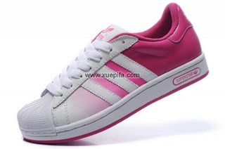 Adidas阿迪三叶草superstarII板鞋 2012新款2.5代白红渐变 女