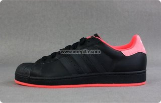 Adidas阿迪三叶草superstarII板鞋 2012新款周笔畅代言黑橘粉 男