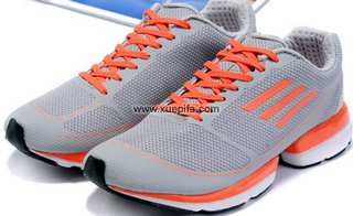 Adidas阿迪三叶草清风跑步鞋 2012新款夏季必备灰桔 女