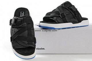 Visvim维维木陈冠希拖鞋 黑色蓝底 男女