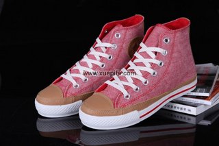 Converse匡威经典帆布 昨日重现红白高帮 女