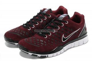 Nike耐克赤足跑鞋 2012新款FREE TR FIT反毛皮酒红 男