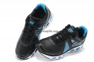 Nike耐克Air max跑鞋 2012秋冬新款TAIL WIND+4黑蓝 男