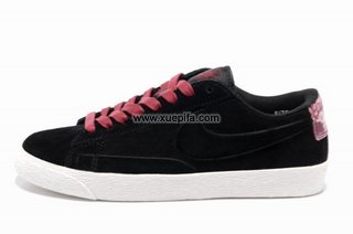 Nike耐克开拓者 2012四代反毛皮低帮 黑红 女