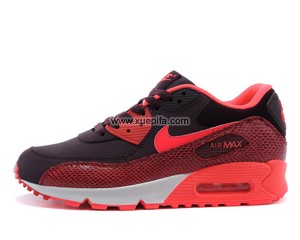 Air max跑鞋90酒红蛇纹 女